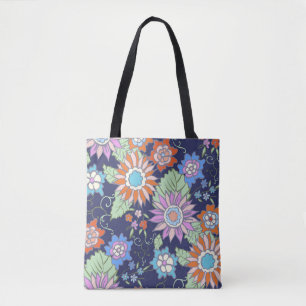 Floral seamless background pattern spring - summer tote bag