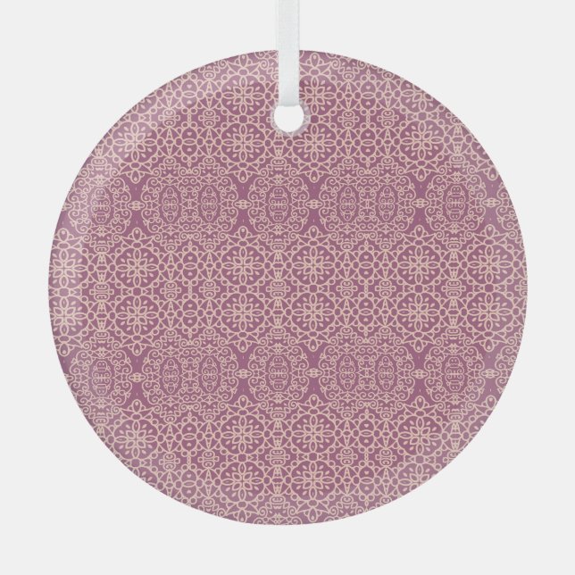 Floral Seamless: Beautiful Pattern Background Glass Ornament (Front)