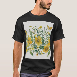 Floral seamless horizontal border with abstract  T-Shirt