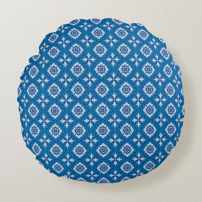 Floral seamless pattern, background In art nouveau Round Pillow (Front)