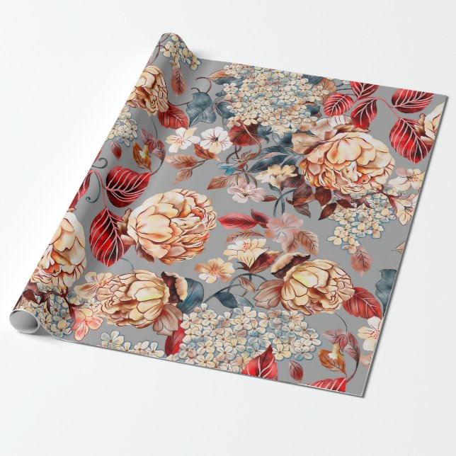 Floral seamless pattern, background In art nouveau Wrapping Paper (Unrolled)