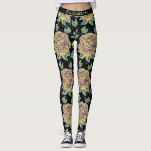 Floral seamless pattern big bloom personalized nam leggings