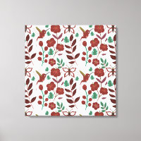 Floral seamless pattern birds and butterflies