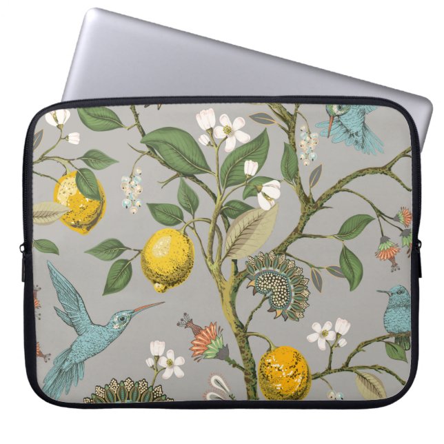 Floral seamless pattern. Botanical wallpaper. Plan Laptop Sleeve (Front)