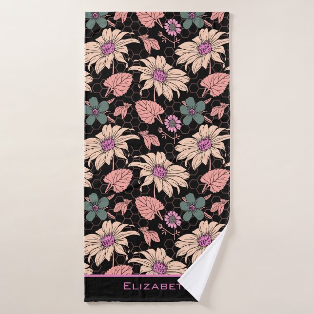 Floral seamless pattern colourful personalized nam bath towel (Bath Towel)