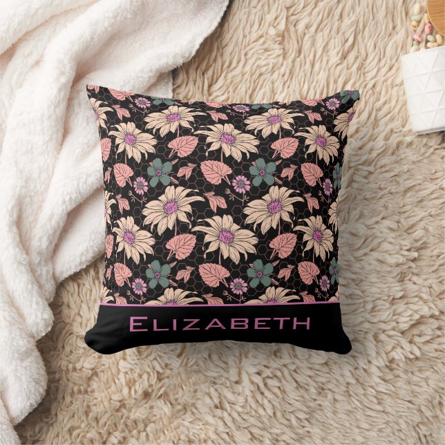 Floral seamless pattern colourful personalized nam throw pillow (Blanket)