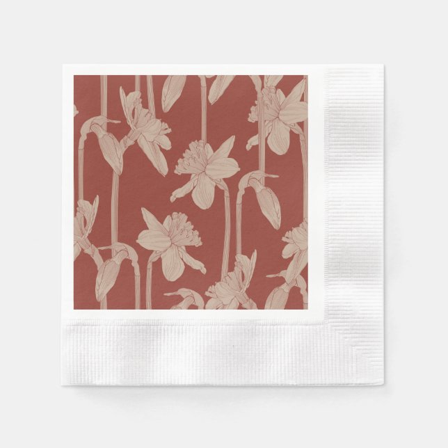 Floral seamless pattern, daffodils flowers. napkin (Front)