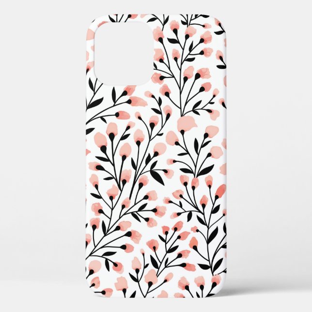 Floral seamless pattern design. Branch with small  Case-Mate iPhone Case (Back)