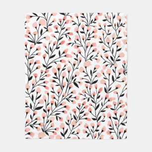 Floral seamless pattern design. Branch with small Fleece Blanket