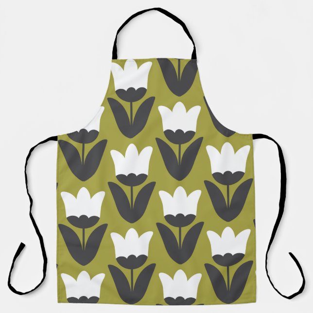Floral seamless pattern design. Scandinavian style Apron (Front)