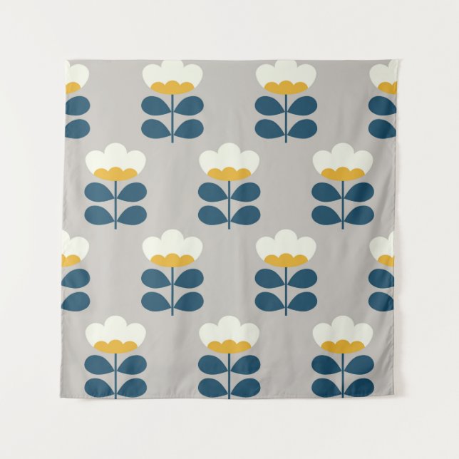 Floral seamless pattern design. Scandinavian style Tapestry (Front)