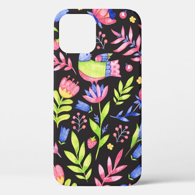 Floral seamless pattern design. Spring flowers and Case-Mate iPhone Case (Back)