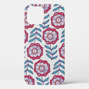 Floral seamless pattern, endless texture with flow iPhone 12 case