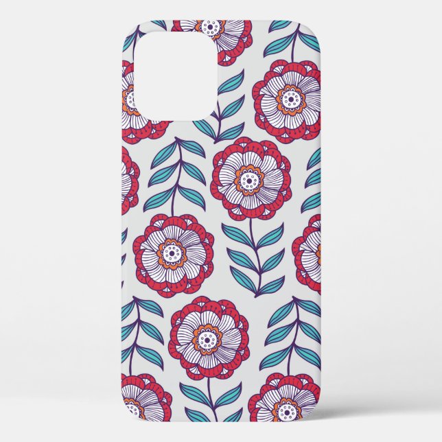 Floral seamless pattern, endless texture with flow Case-Mate iPhone case (Back)