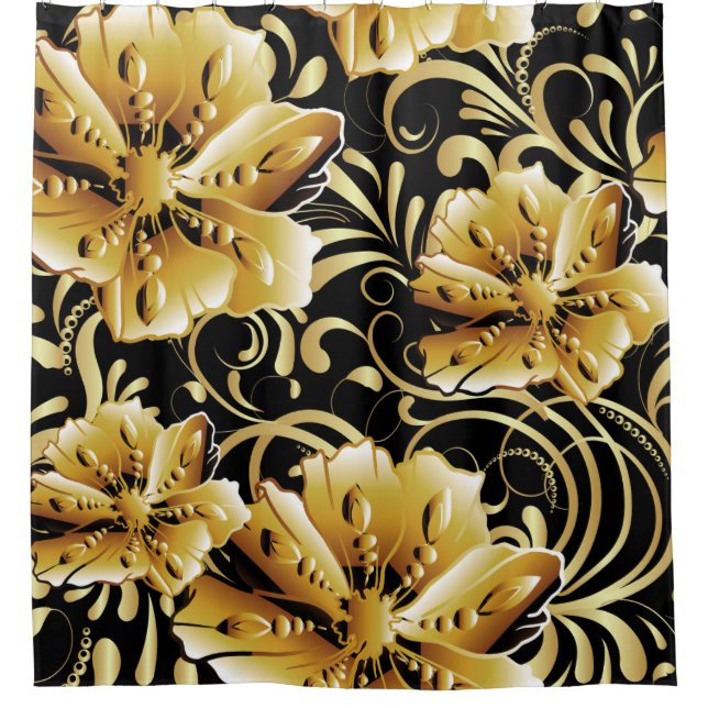 Floral seamless pattern. Flourish 3d wallpaper. Or (Front)