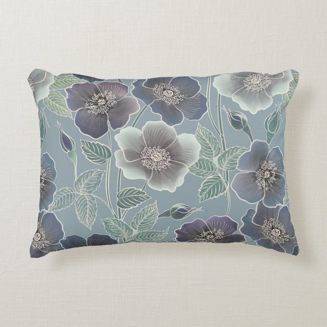 Floral seamless pattern. Flower background. Floral Accent Pillow (Front)
