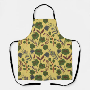 Floral seamless pattern flowers and butterflies apron