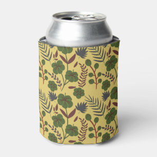 Floral seamless pattern flowers and butterflies can cooler