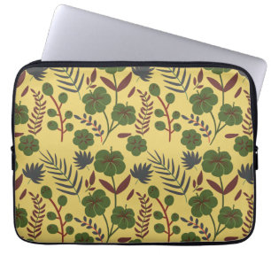 Floral seamless pattern flowers and butterflies laptop sleeve