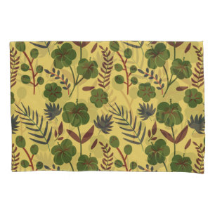 Floral seamless pattern flowers and butterflies pillowcase