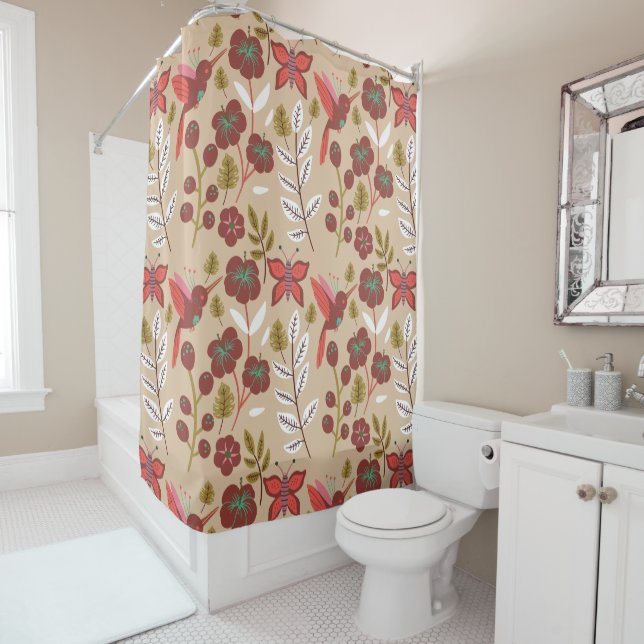 Floral seamless pattern flowers, birds, butterfly (In Situ)