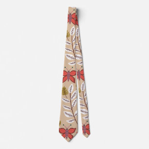 Floral seamless pattern flowers, birds, butterfly tie