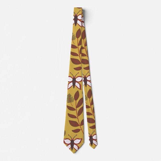 Floral seamless pattern flowers, butterfly, red tie (Front)