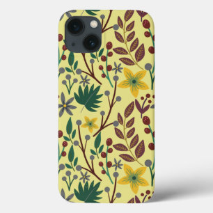 Floral seamless pattern flowers, leaves, branches iPhone 13 case