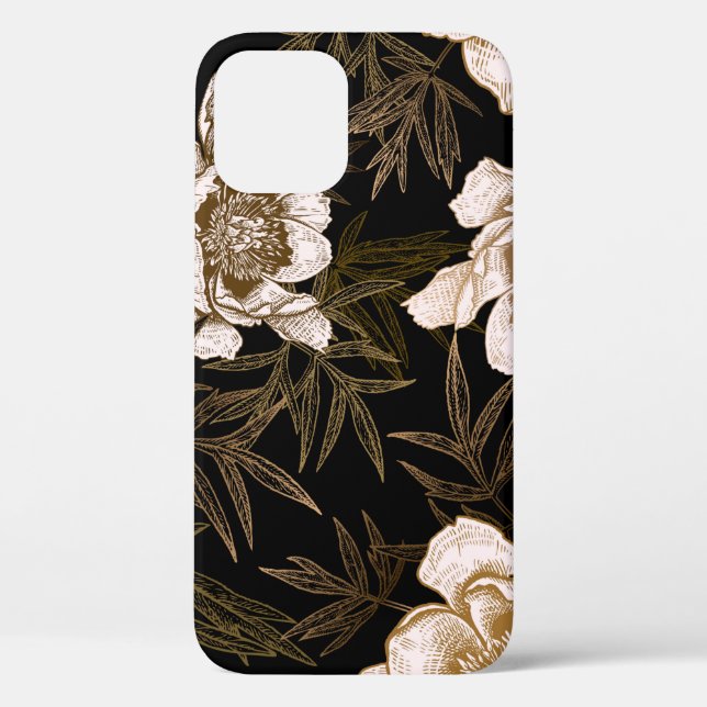 Floral seamless pattern. Garden flowers peonies an Case-Mate iPhone Case (Back)