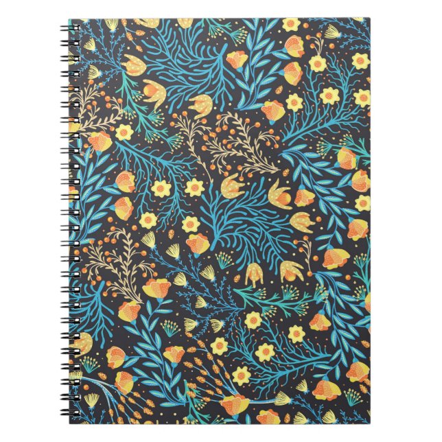 Floral seamless pattern. Hand drawn creative flowe Notebook (Front)