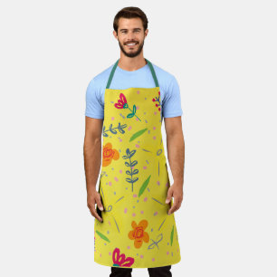Floral Seamless Pattern & Leaves  Apron