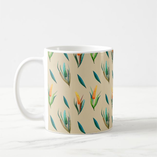 Floral seamless pattern made of stylized flowers a coffee mug (Left)