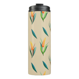 Floral seamless pattern made of stylized flowers a thermal tumbler