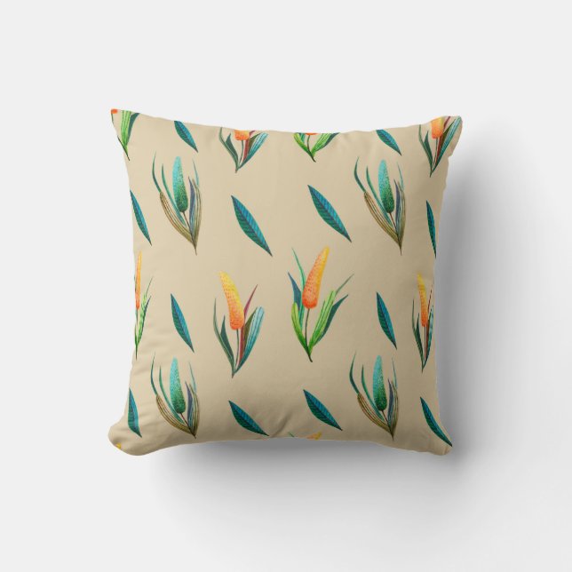 Floral seamless pattern made of stylized flowers a throw pillow (Front)