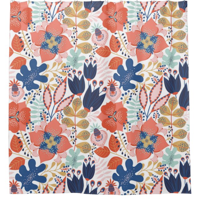 Floral seamless pattern on white. Abstract backgro (Front)