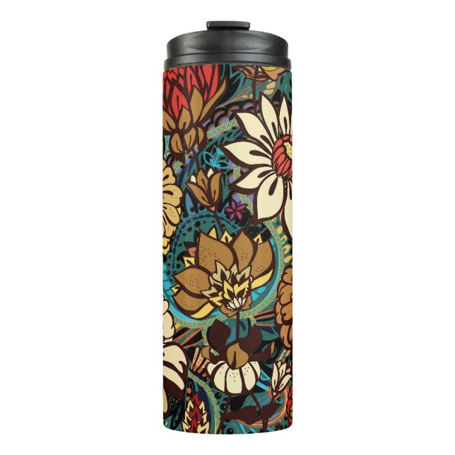 Floral seamless pattern, original print design. thermal tumbler (Front)