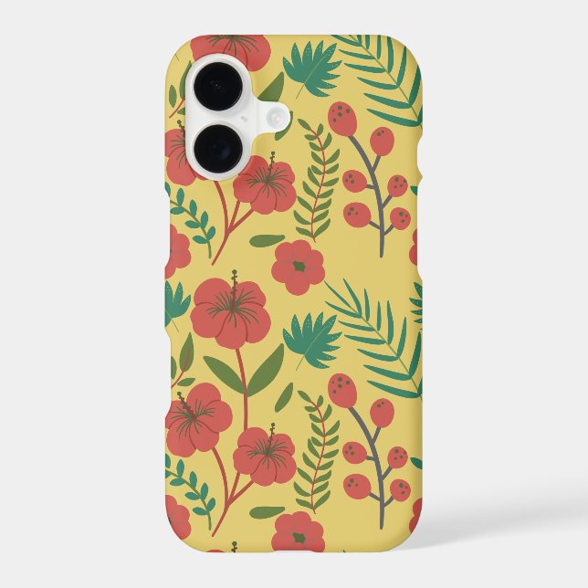Floral seamless pattern red yellow green flowers (Back)