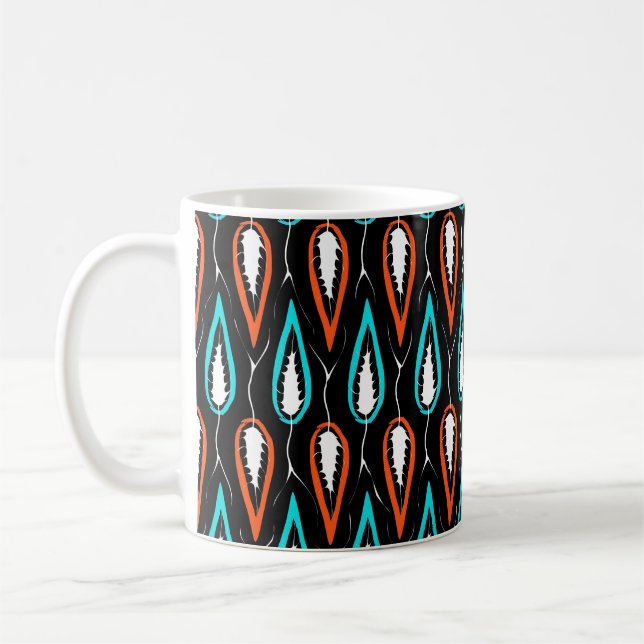Floral seamless pattern retro fabric texture with  coffee mug (Left)