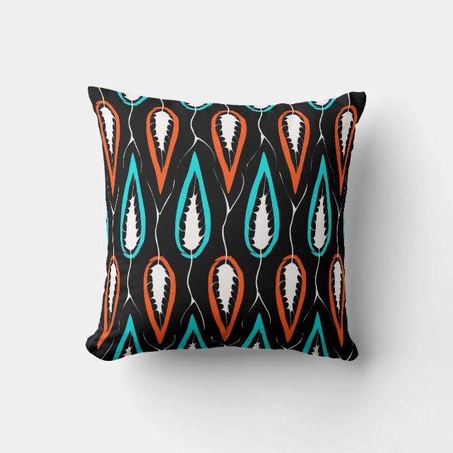 Floral seamless pattern retro fabric texture with  throw pillow (Front)