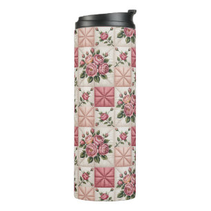 Floral Seamless Pattern, Roes Seamless Pattern Thermal Tumbler