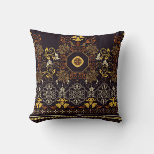 Floral seamless pattern. Vintage indian decorative Throw Pillow