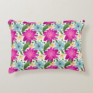 Floral Seamless Pattern   Watercolor Flower Repeat Accent Pillow