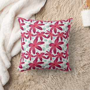 Floral Seamless Pattern   Watercolor Flower Repeat Throw Pillow