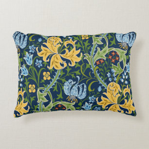 Floral seamless pattern with big flowers, lily and accent pillow