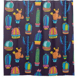 floral seamless pattern with cute cactuses on the 