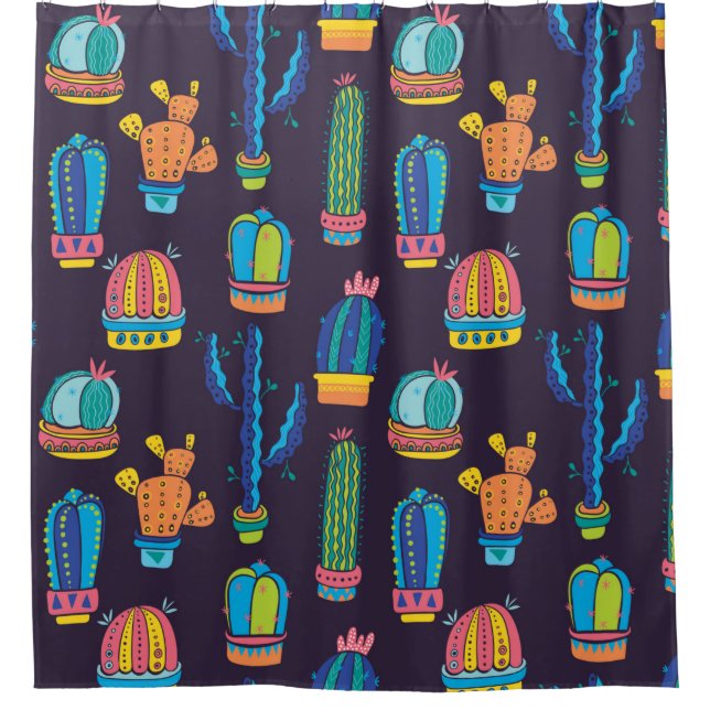floral seamless pattern with cute cactuses on the  (Front)