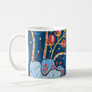 floral seamless pattern with exotic flowers and p coffee mug