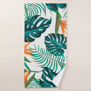 Floral seamless pattern with leaves. tropical back