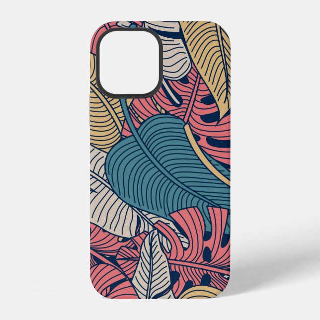 Floral seamless pattern with leaves. tropical back iPhone case (Back)