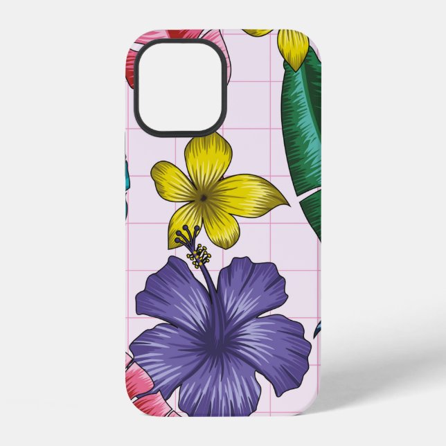 Floral seamless pattern with leaves. tropical back iPhone case (Back)